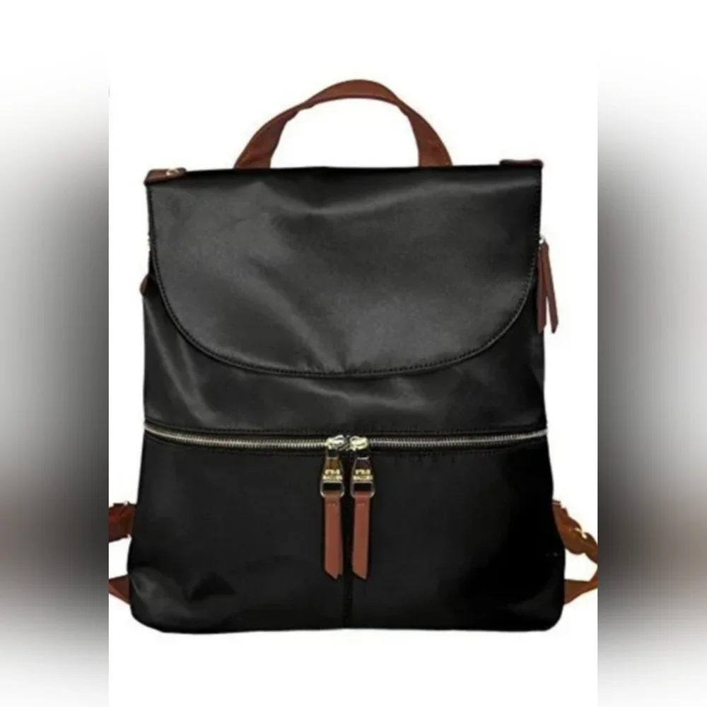 Steve Madden Black Backpack with Brown Details